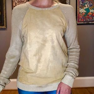 Ralph Lauren Black Label suede front sweater